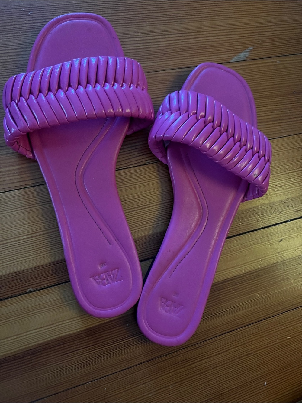 Women's Pink Braided Slide Sandals - Unbranded